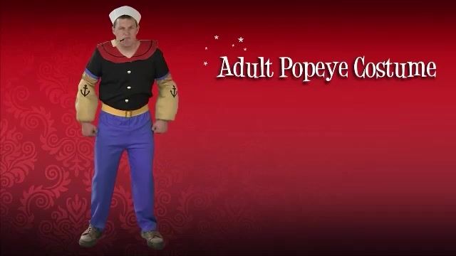 This licensed Popeye Costume will have you eating spinach and acting like a cartoon.  This costume also make a great couples costume with Olive Oyl.